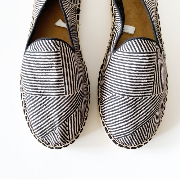 DOLCE VITA Black Stripe Espadrille Flats Size 9.5 - Picture 3 of 6